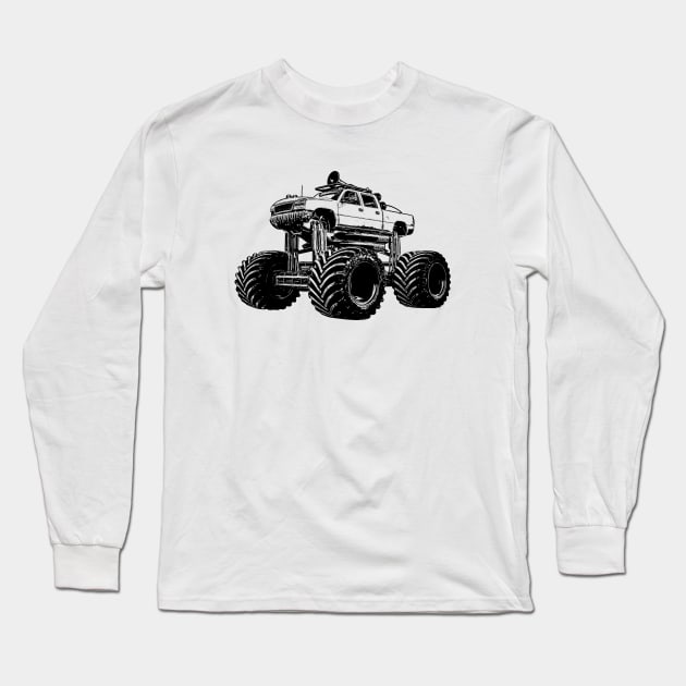 Monster Truck Silhouette Long Sleeve T-Shirt by KAM Std